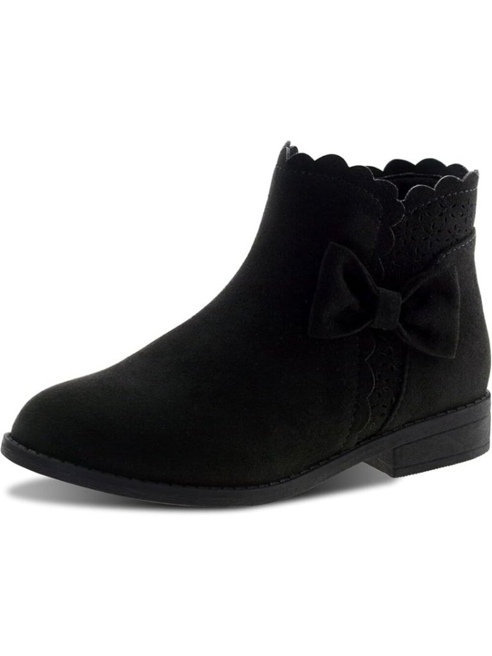 Lselom Girls Size 11 Boots Ankle Bow Detail Side Zipper Black Ankle Booties